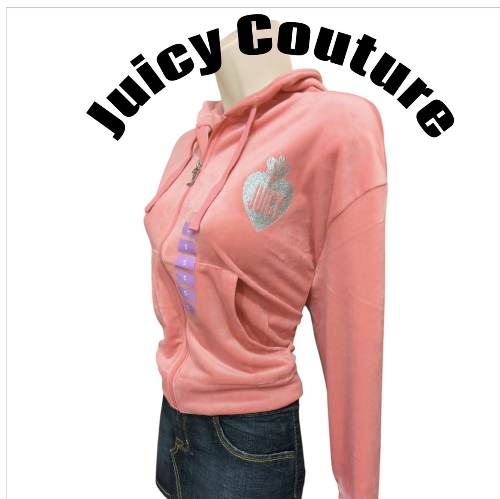 Juicy Couture Soft Pink Velour Zip-Up Hoodie